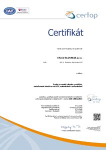  Certifikát ISO 14001:2015
